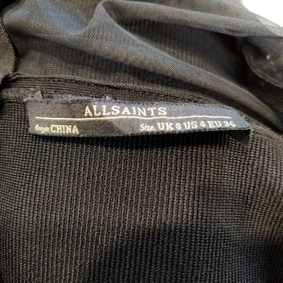 All Saints bodycon dress with mesh sleeves - Picture 3 of 3